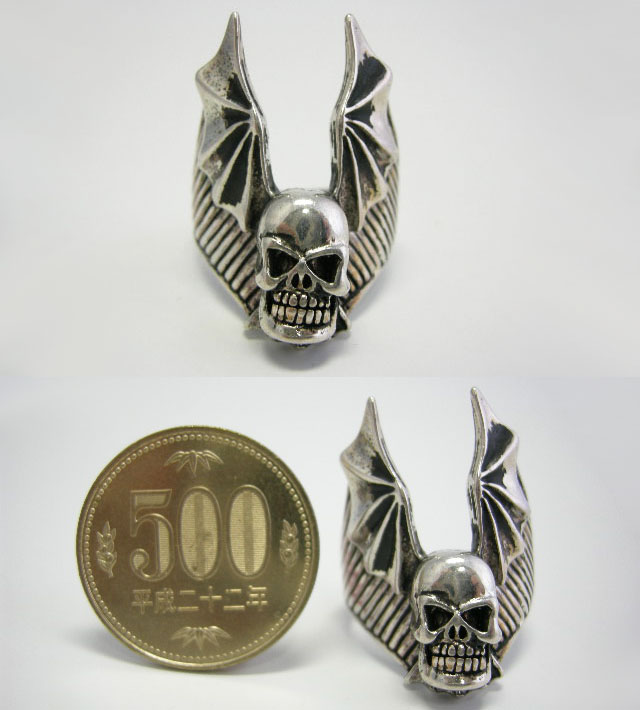 G&S USA 80'S ヴィンテージ リング スカル バット コウモリ ウイング ビンテージ バイカーリング BAT SKULL