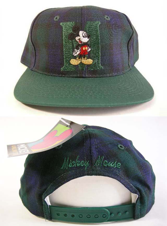 ディズニー ミッキーマウス Mickey Mouse デッドストック ヴィンテージ キャップ スナップバック Snapback Vintage Cap ブラックウォッチ アメコミ